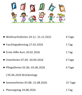Schließtage 2025/2026