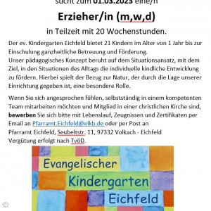 Stellenanzeige Kindergarten Eichfeld