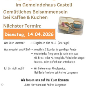 Begegnungscafe im April in Castell