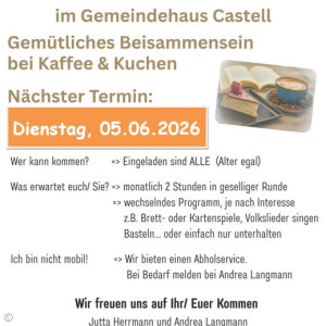 Begegnungscafe in Castell am 05.06.202