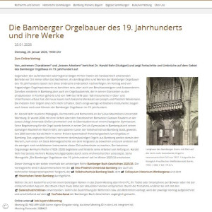 Einladung zu Vortrag am 20.01.2026 zu Orgelbau