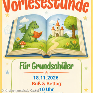 Vorlesestunde an Buß- und Bettag in Castell (Gemeindebücherei)
